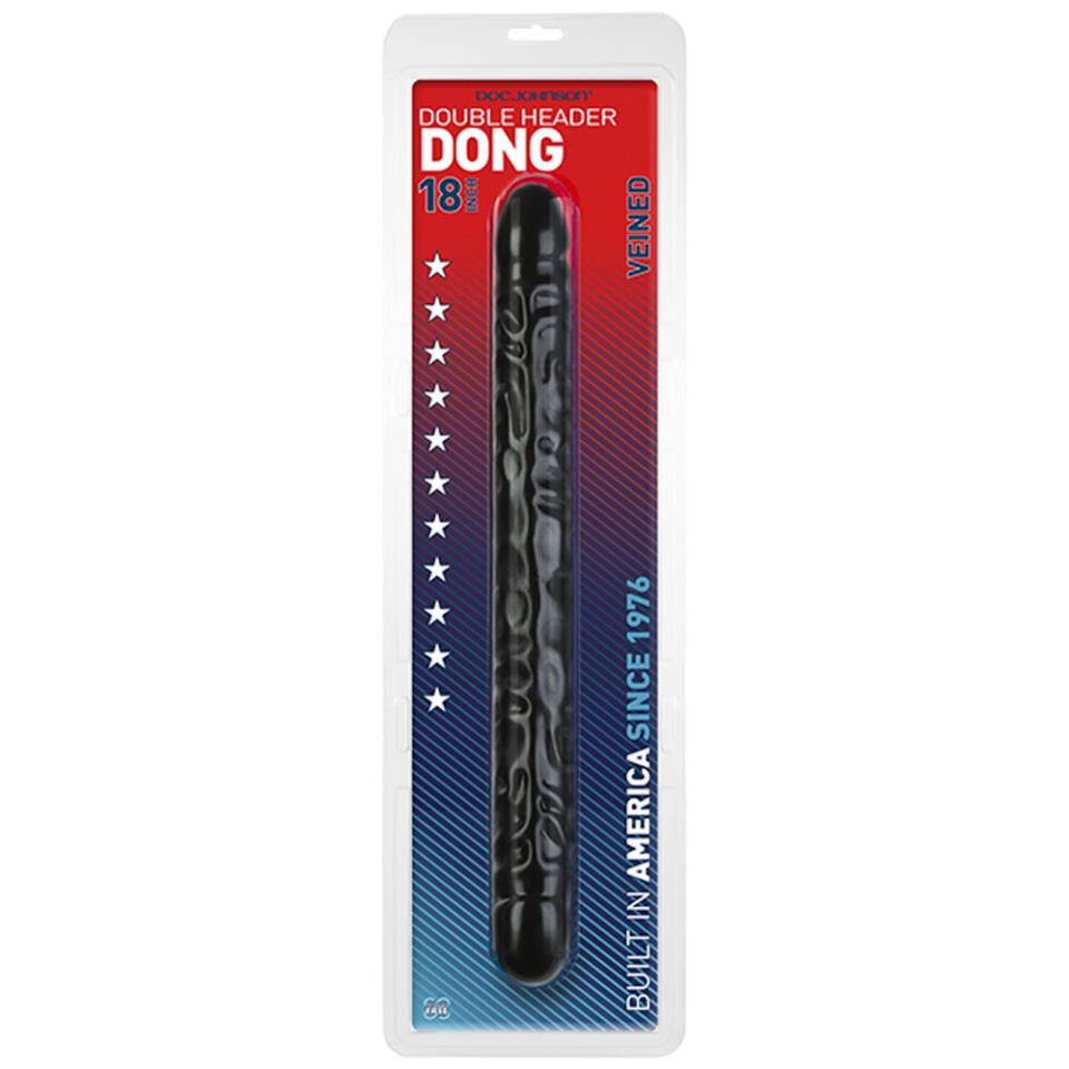 Double Header 18 Inch Veined Dong Black