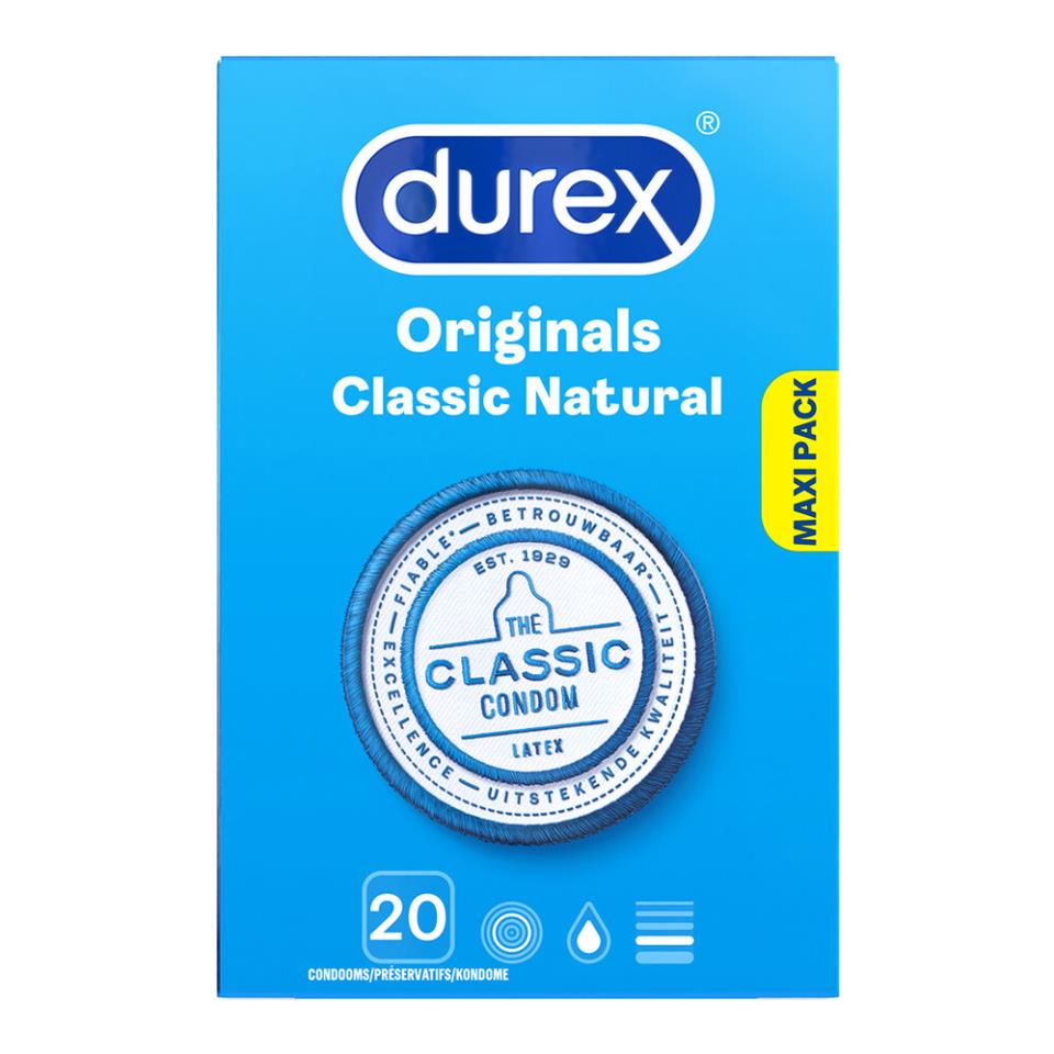 Durex Originals Classic Natural Condoms 20 Pack