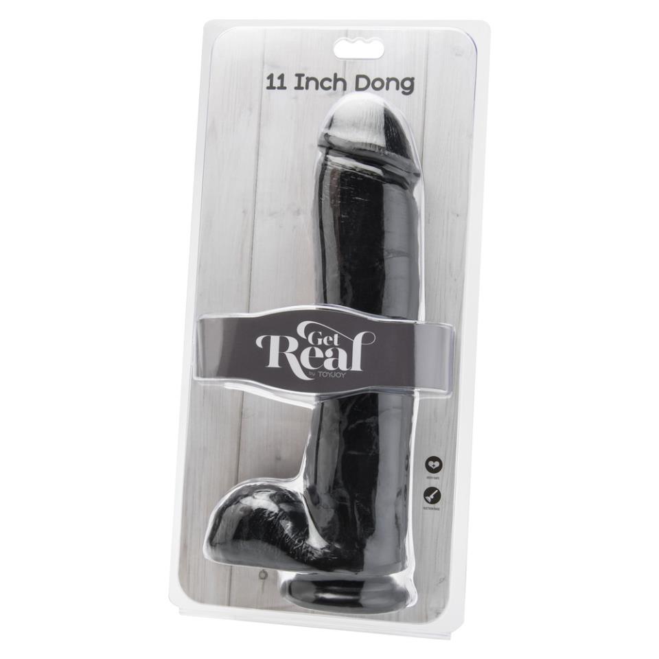 ToyJoy Get Real 11 Inch Dong With Balls Black