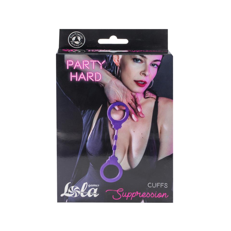 Lola Party Hard Suppression Silicone Handcuffs Purple