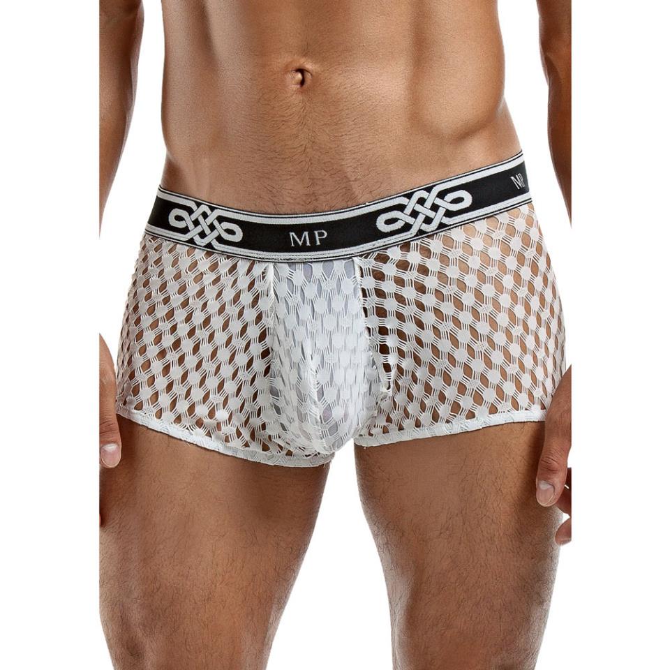 Male Power Peep Show Mini Short White