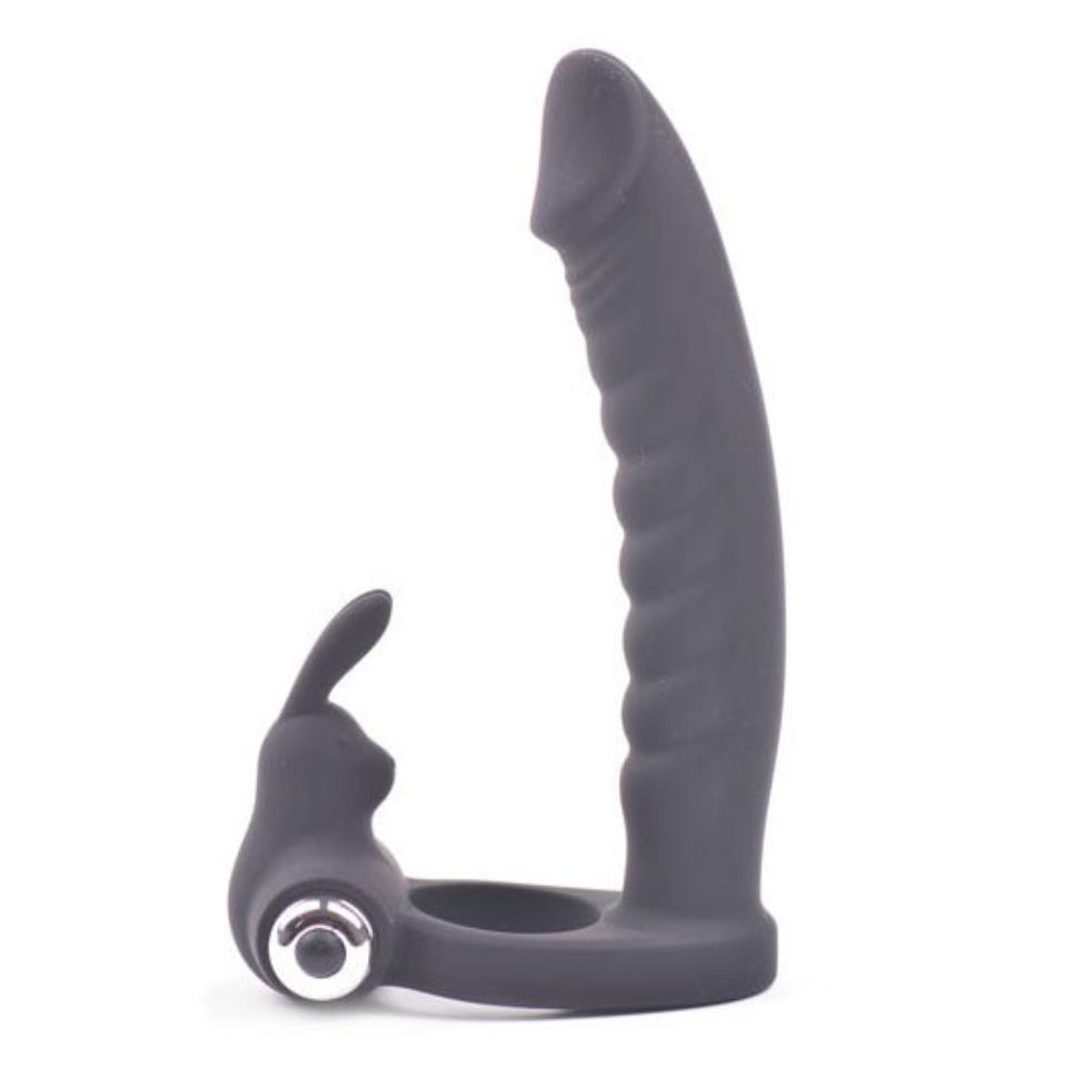 Fun Bunny Teaser Vibrating Rabbit Cock Ring Black