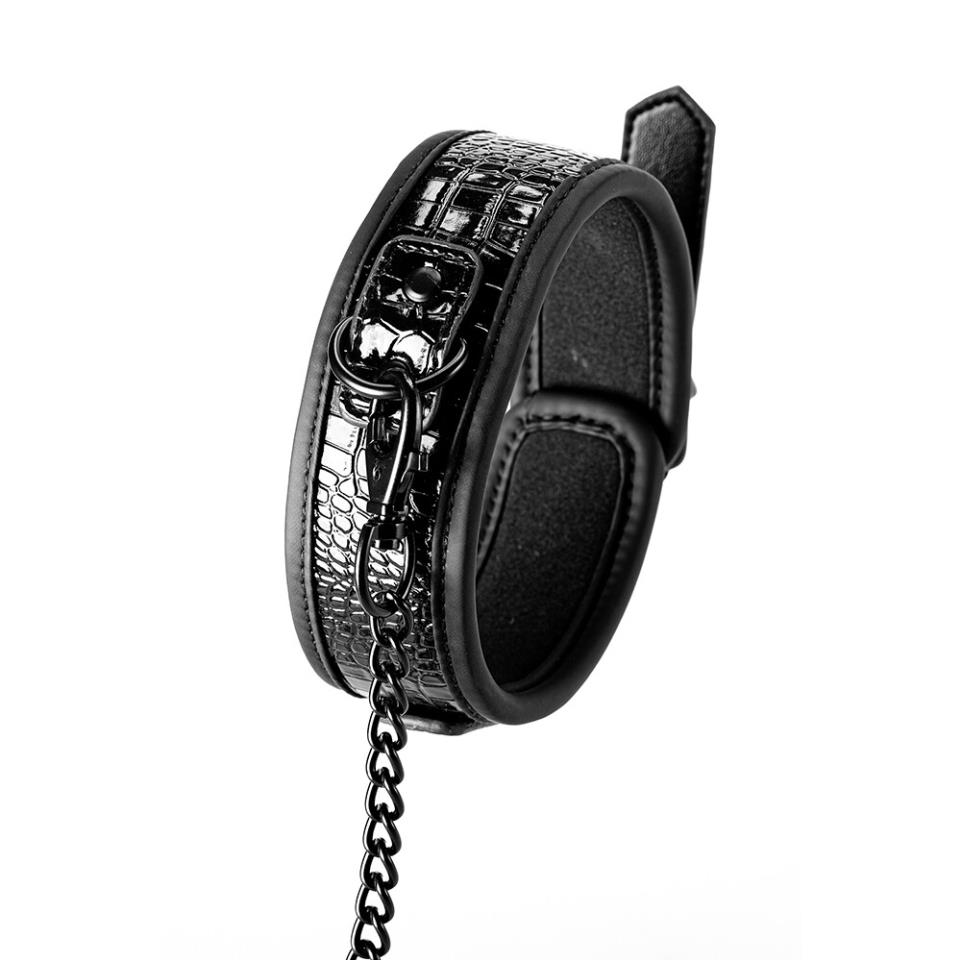 Blaze Luxury Fetish Collar And Leash Black