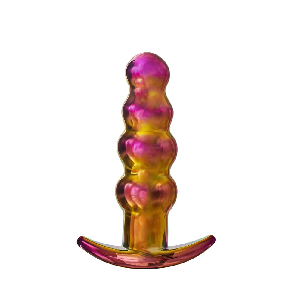 Glamour Glass Remote Control Beaded Butt Plug