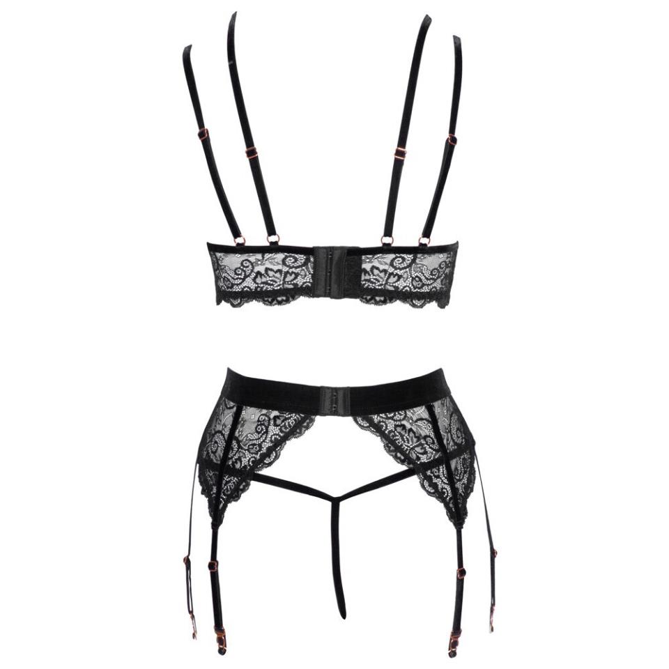 Abierta Fina Lacey Open Suspender Set