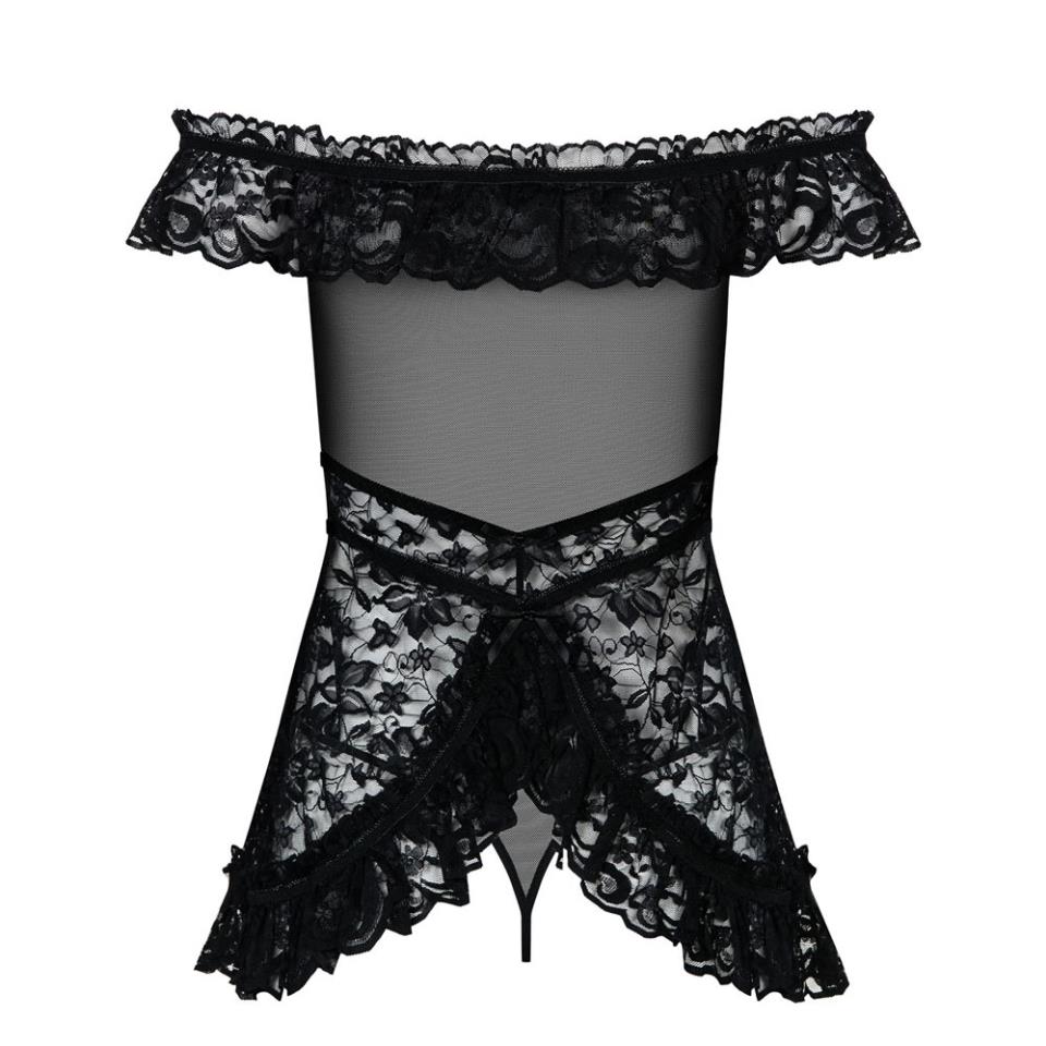 Obsessive Lacey Babydoll And String Black