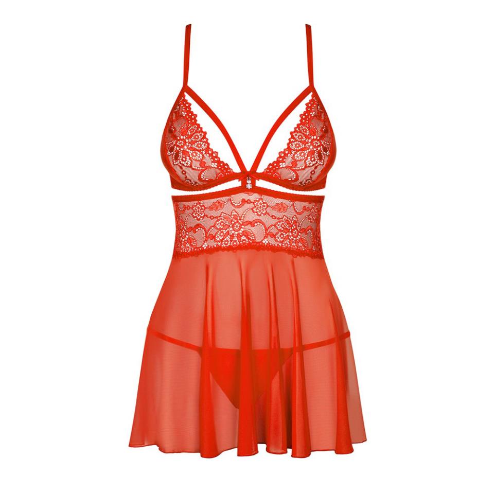 Obsessive Babydoll And String Red