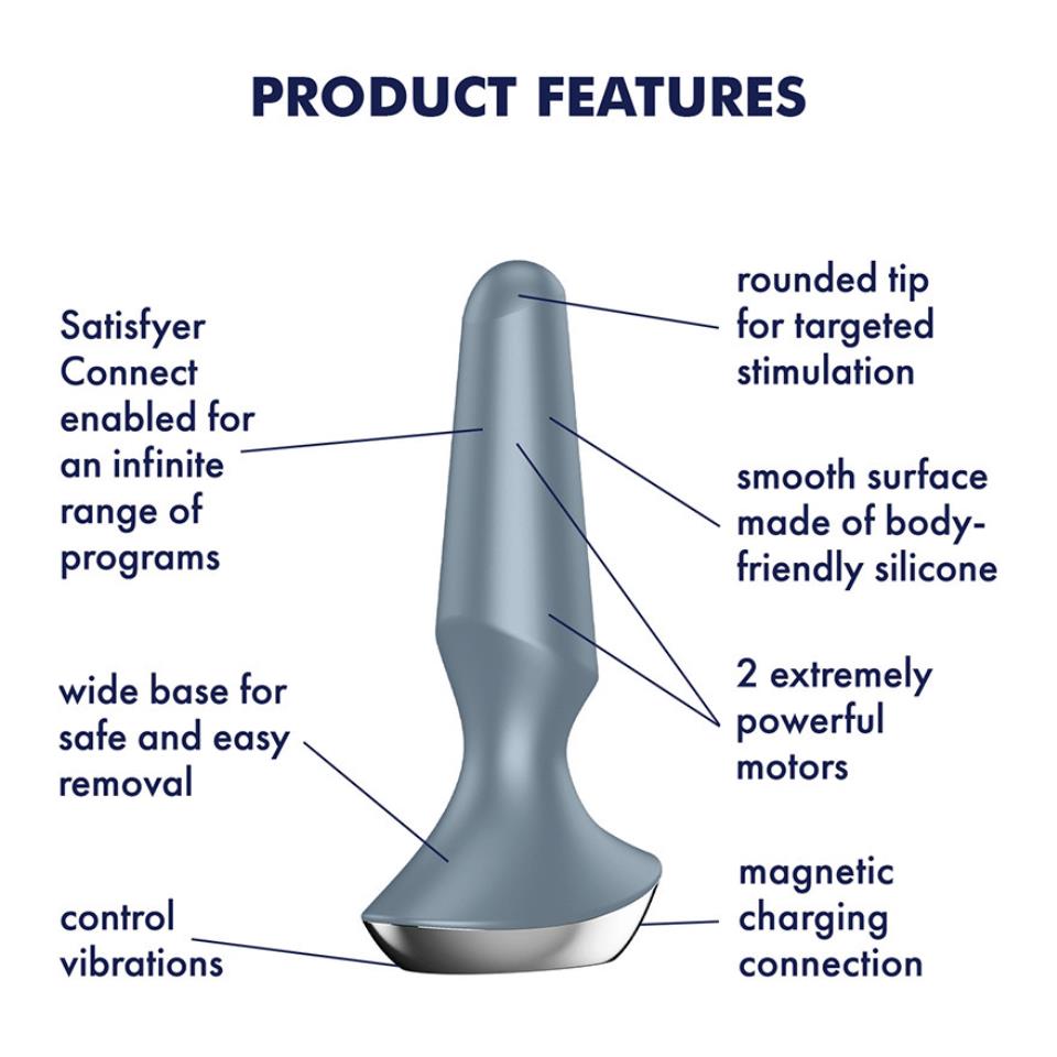 Satisfyer Butt Plug Ilicious 2 App Ice Blue