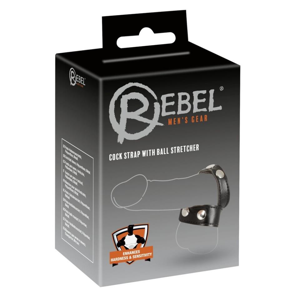 Rebel Mens Gear Cock Strap With Ball Stretcher