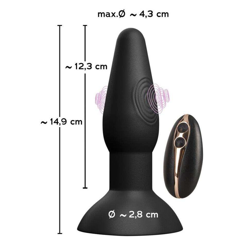 Black Velvet Thumping Rectum Butt Plug