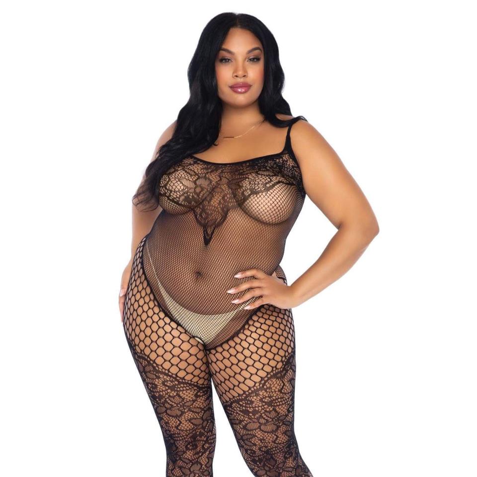 Leg Avenue Lace and Net Body Stocking UK 14 to 18