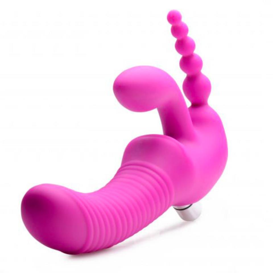 XR Regal Rider Vibrating Silicone Strapless Strap On Triple G Di