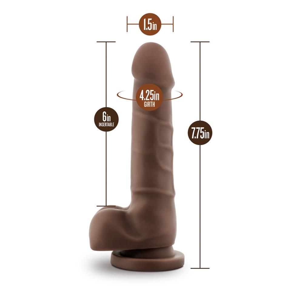 Dr Skin Realistic Cock Basic 7 Inch  Chocolate Dildo