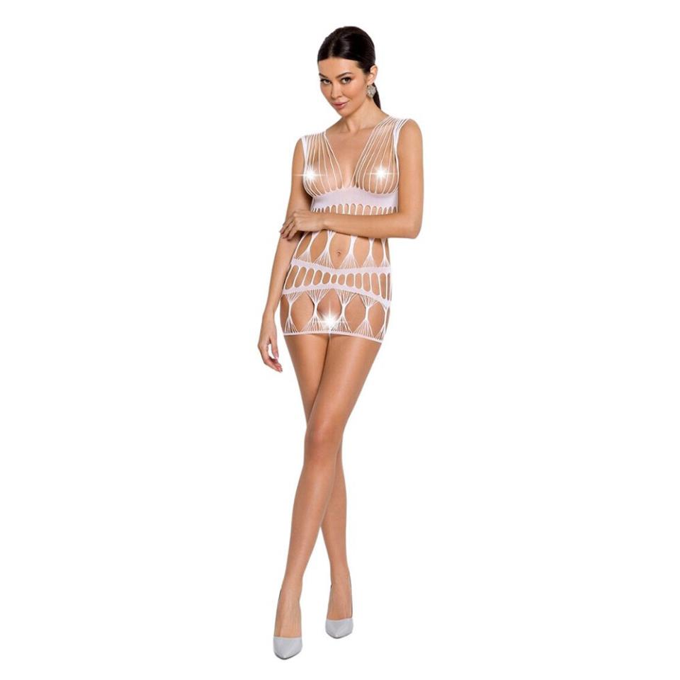 Passion Body Stocking Dress White UK 8 to 12