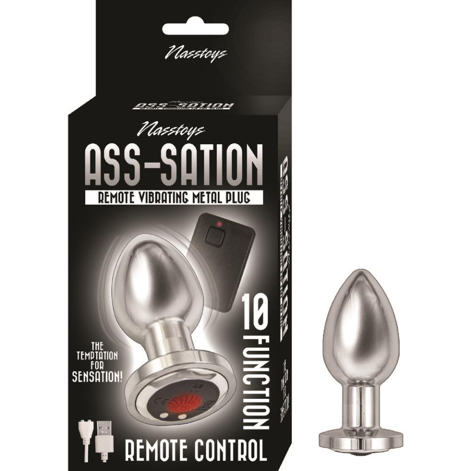 Ass Sation Remote Vibrating Butt Plug Silver