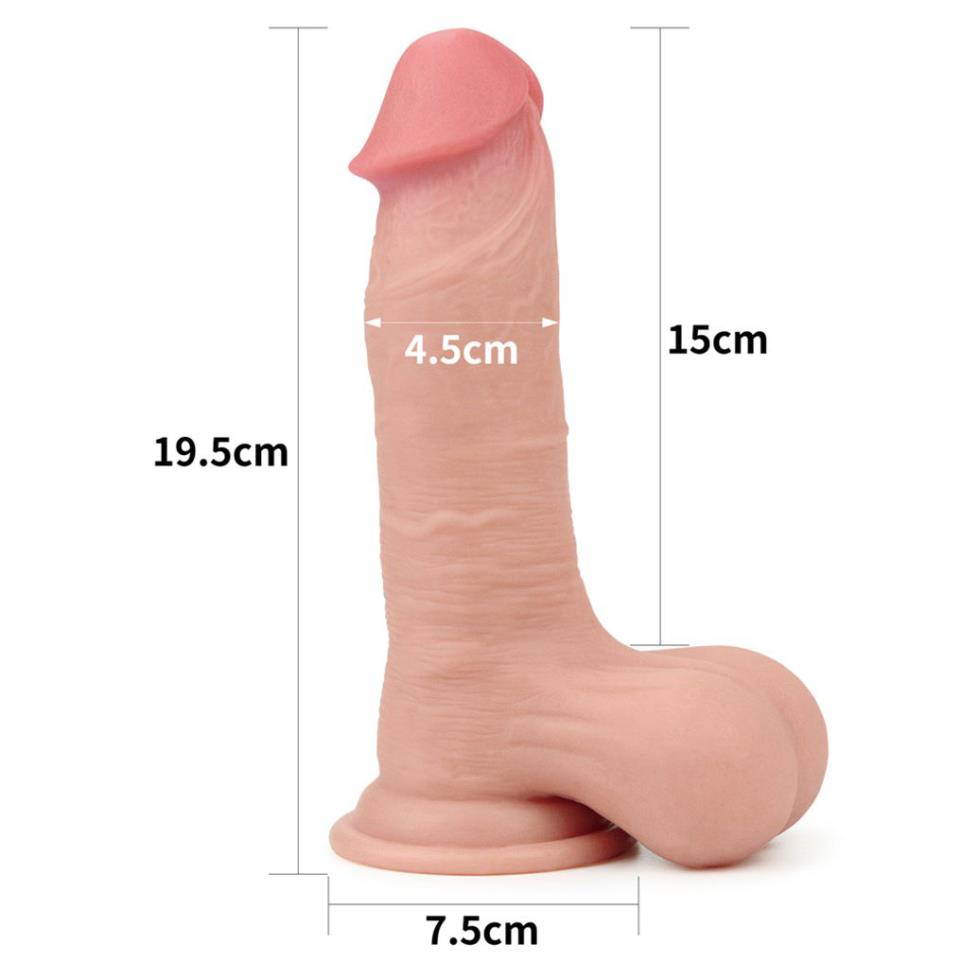 Sliding Skin Dual Layer Dildo 7.8 Inches