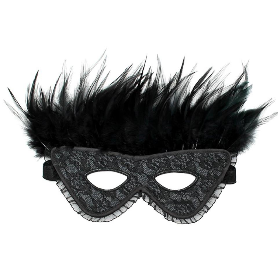 Satin Look Feather Mask