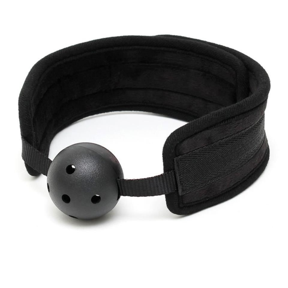 Black Padded Mouth Gag With Breathable Ball