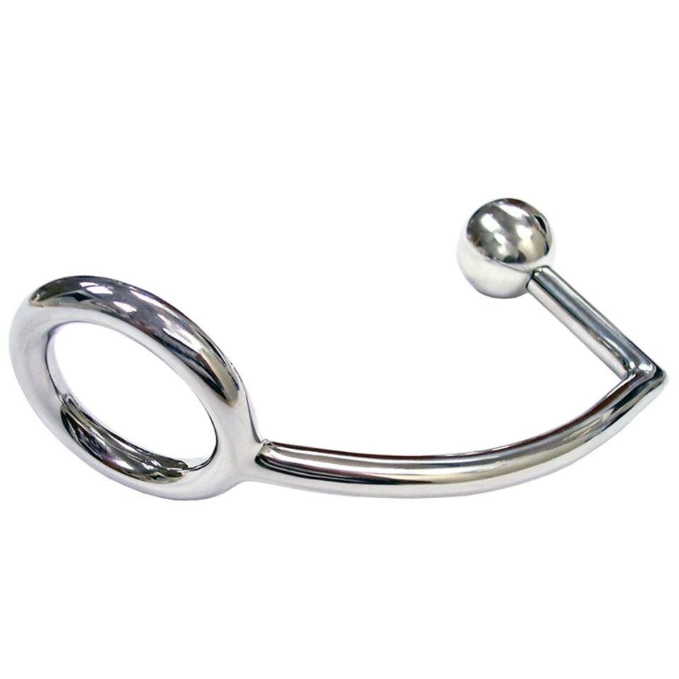 Rouge Stainless Steel Cock Ring With Anal Probe