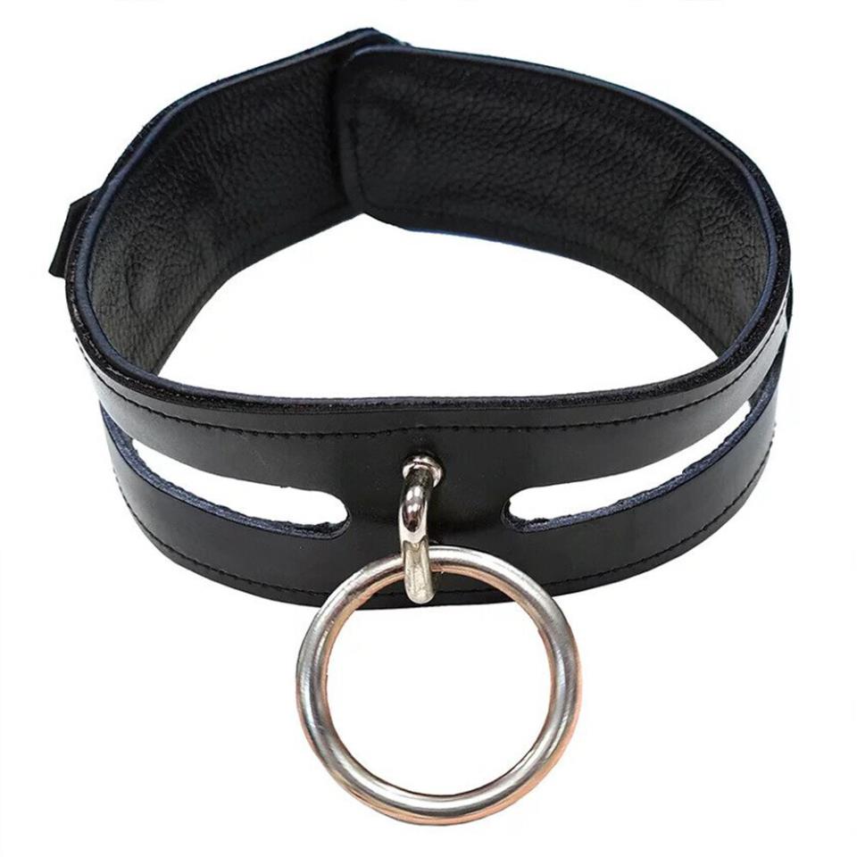 Rouge Garments Leather Fashion Bondage Collar Black