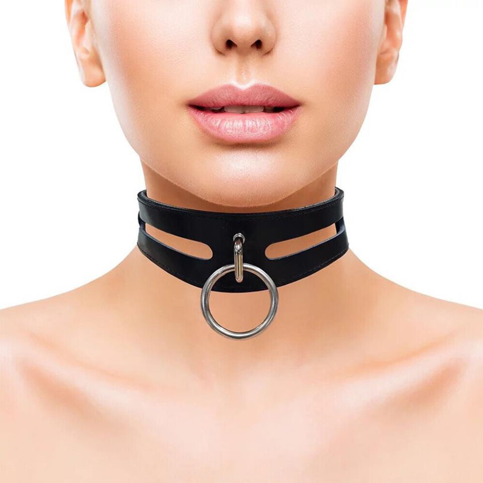 Rouge Garments Leather Fashion Bondage Collar Black