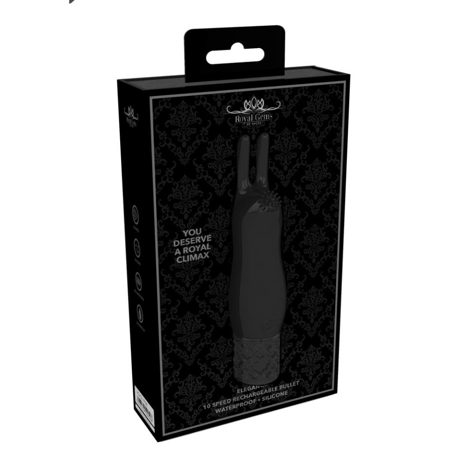 Royal Gems Elegance Rechargeable Silicone Bullet Black