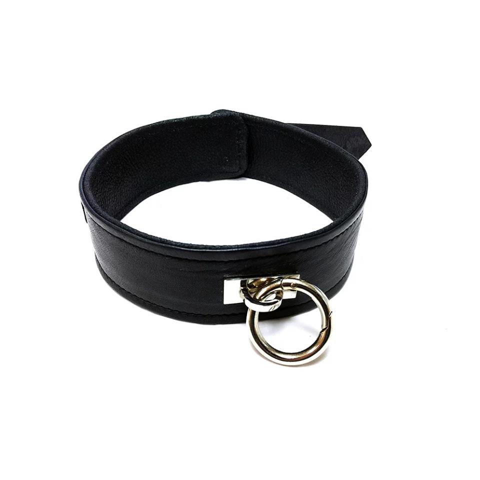 Rouge Garments 50mm Plain Black Leather Collar