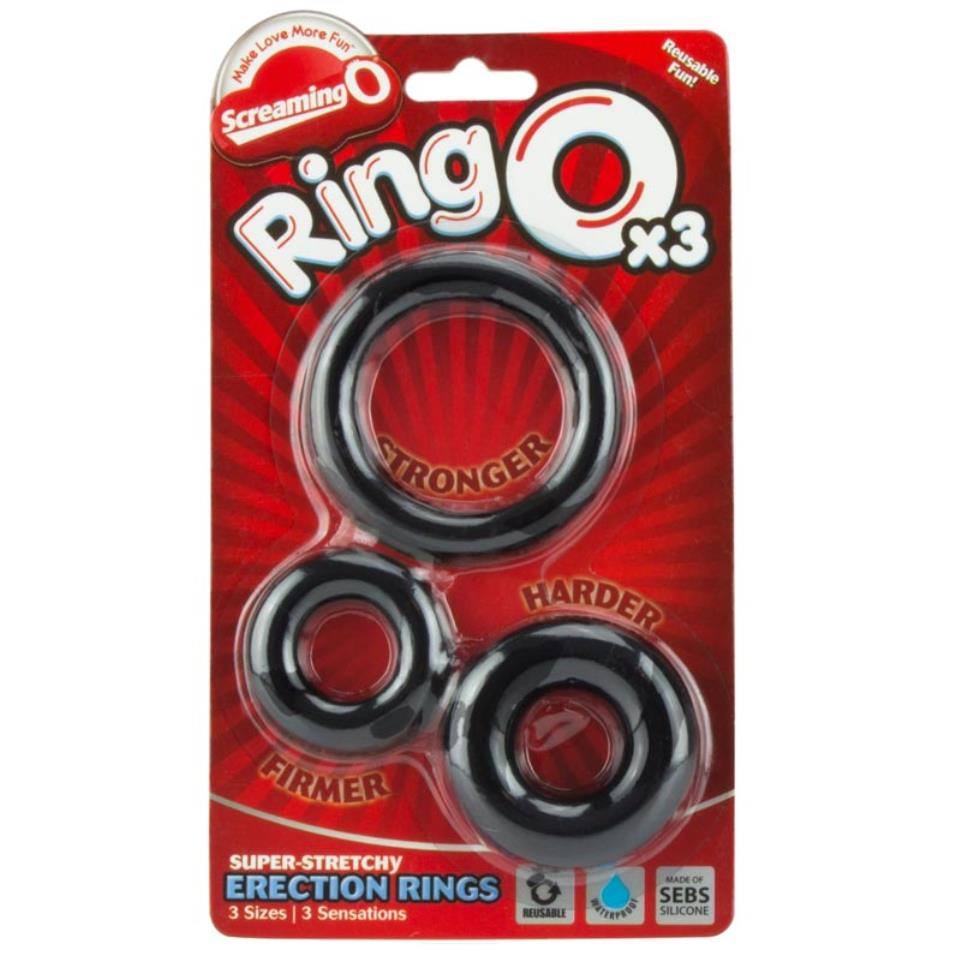 Screaming O Ring O x 3 Black Cockrings