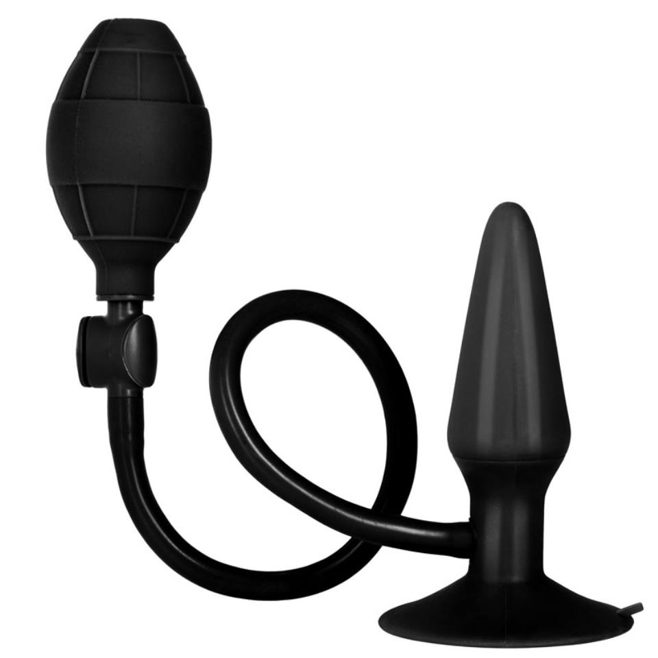 Black Booty Call Pumper Silicone Inflatable Small Anal Plug