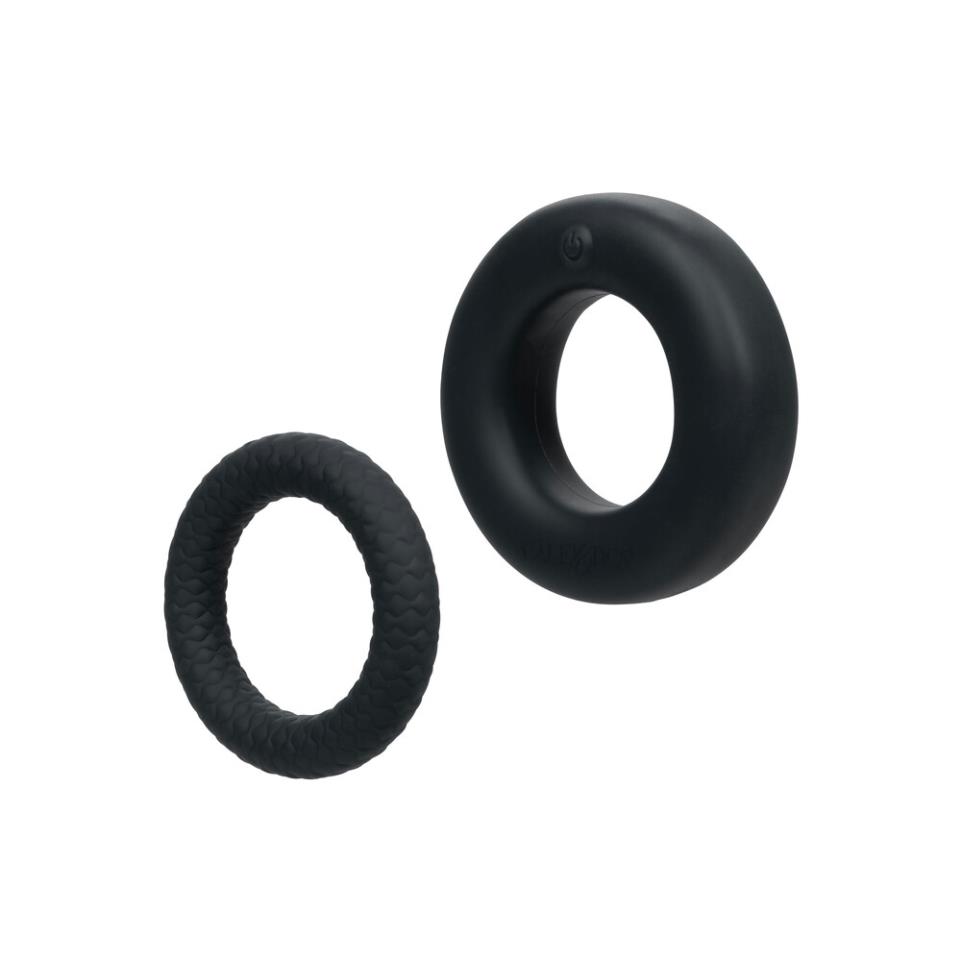 Link Up Optimum Vibrating Cock Ring Set Black