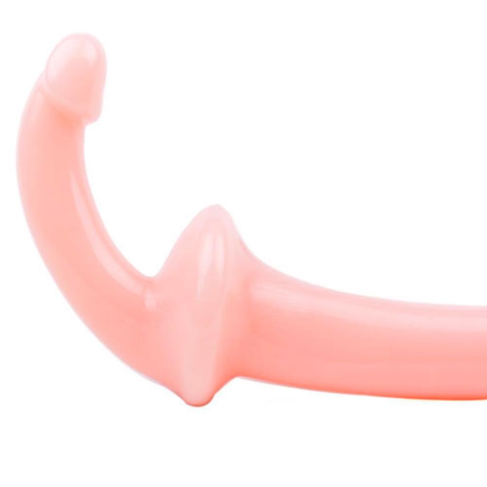 Double Fun Flesh Pink Strapless Strap On Dildo