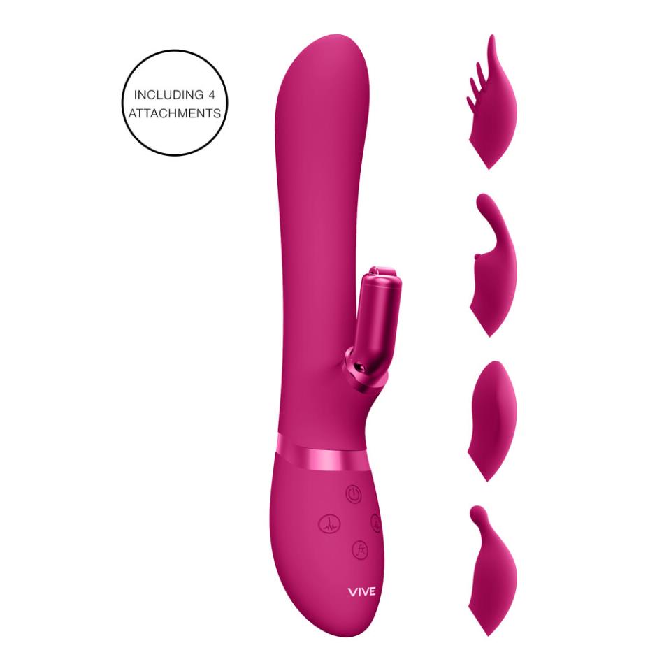 Vive Chou Double Action Interchangeable Rabbit Vibrator Pink