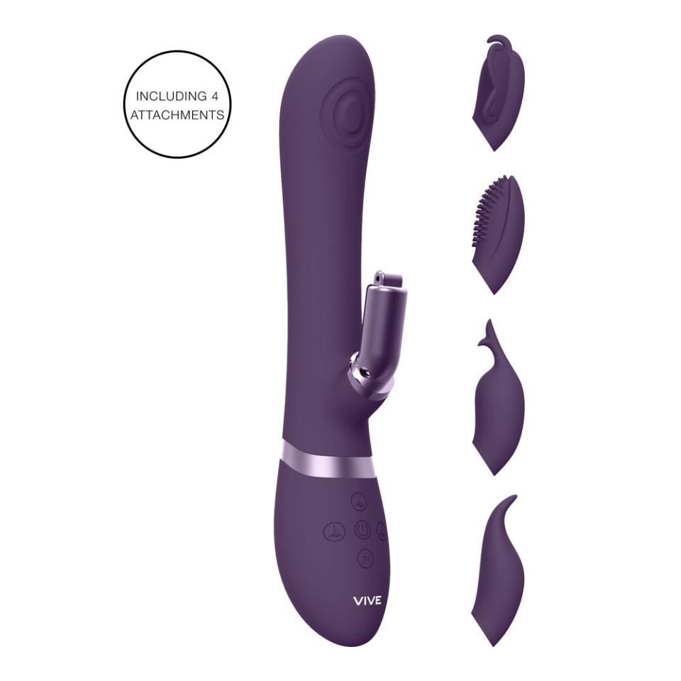 Vive Etsu Interchangeable Rabbit Vibrator Purple