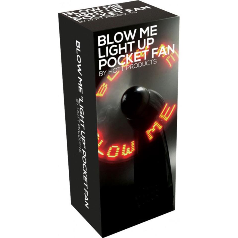 Blow Me Light Up Pocket Fan Black