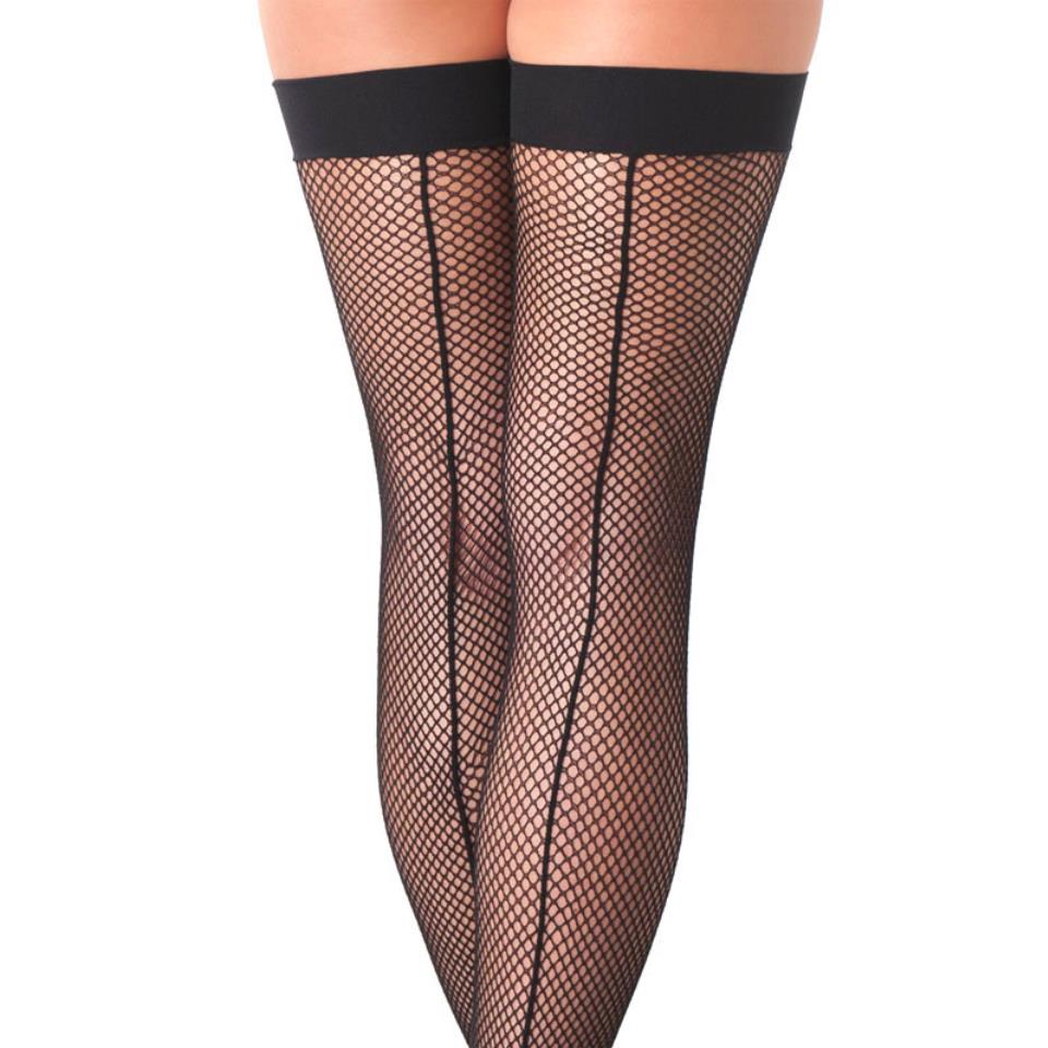 Black Fishnet Stockings With Seem