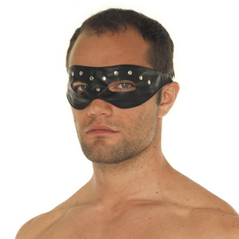 Leather Open Eye Mask With Rivets